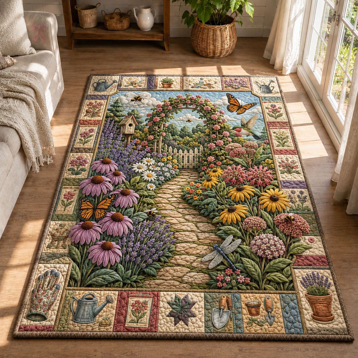 Secret Garden Archway Area Rug - Non-Slip Washable 3D Print Rug for Living Room & BedroomTVC2108395