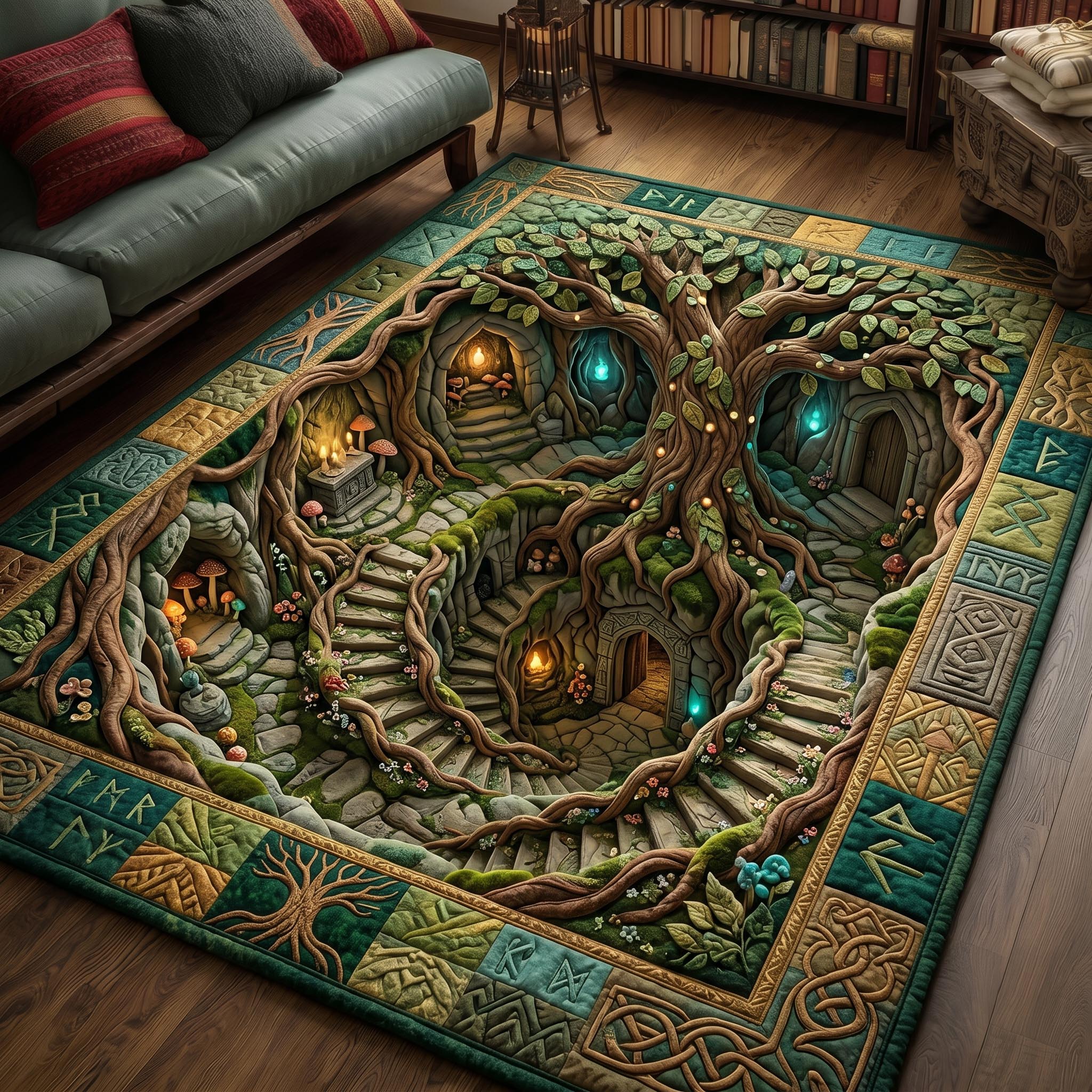 Secret Garden Area Rug - Non-Slip Washable 3D Print Rug for Living Room & BedroomTVC2108395
