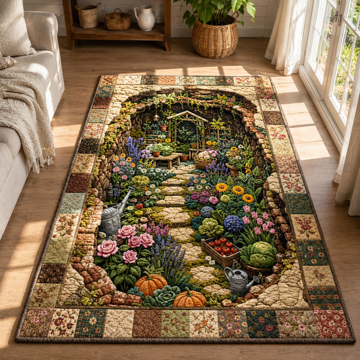 Secret Garden Path Area Rug - Non-Slip Washable 3D Print Rug for Living Room & BedroomTVC2108365