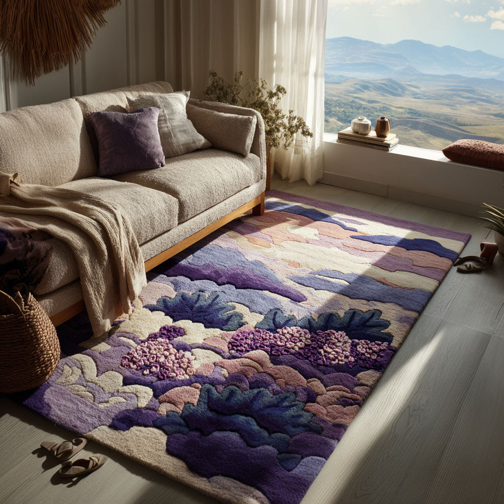Serenity Bloom Area Rug - Non-Slip Washable 3D Print Rug for Living Room & BedroomTVC2108252
