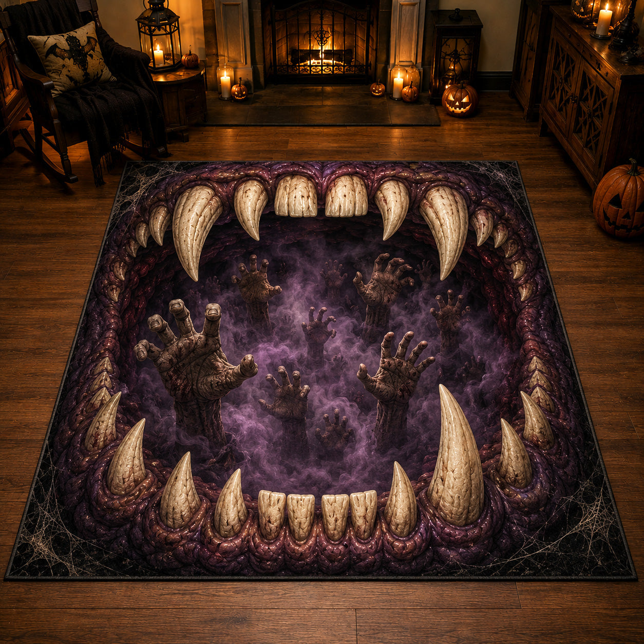 Shadow Maw Area Rug - Non-Slip Washable 3D Print Rug for Living Room & BedroomTVC2108251