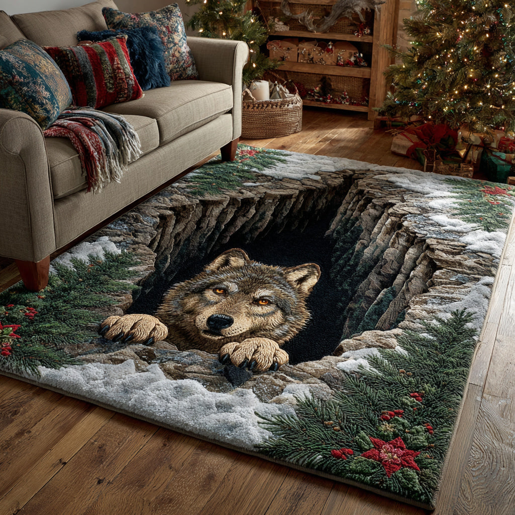 Shadow Wolf Lair Area Rug - Non-Slip Washable 3D Print Rug for Living Room & BedroomTVC2108270