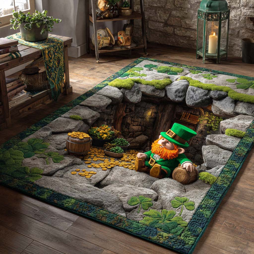 Shimmering Luck Portal Area Rug - Non-Slip Washable 3D Print Rug for Living Room & BedroomTVC2108270