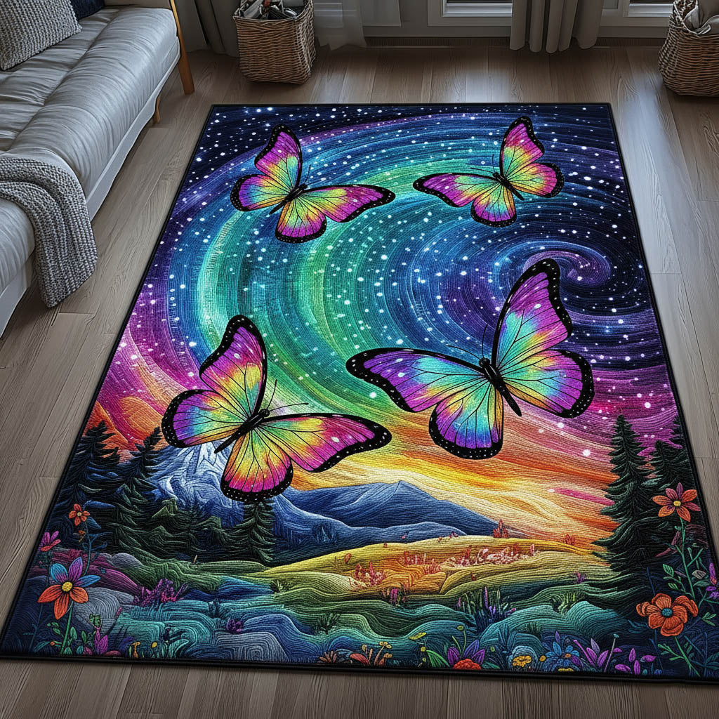 Shimmering Wings Area Rug - Non-Slip Washable 3D Print Rug for Living Room & Bedroom (DesignTVC2108394