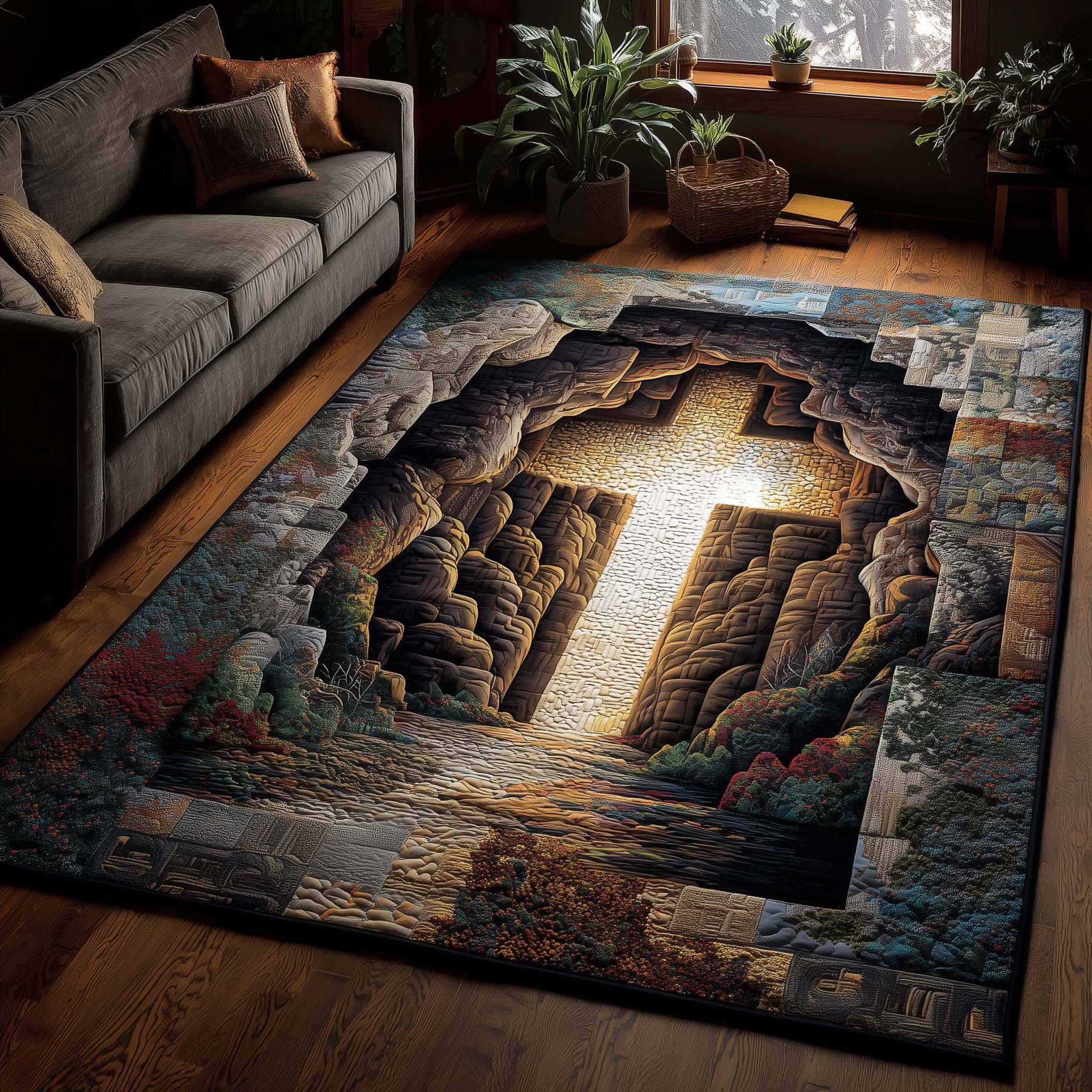 Shining Cross Faith Area Rug - Non-Slip Washable 3D Print Rug for Living Room & BedroomTVC2108394
