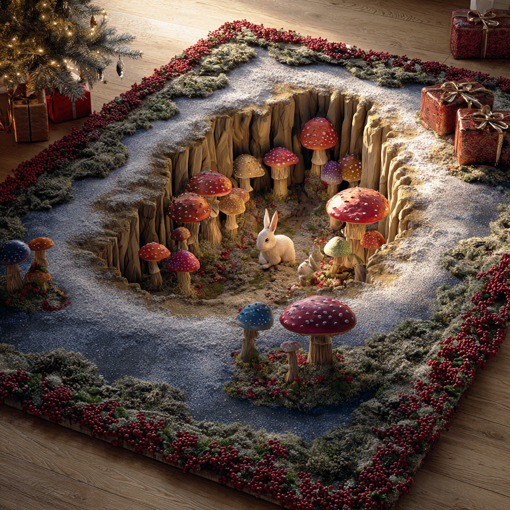 Shroomlight Dream Meadow Area Rug - Non-Slip Washable 3D Print Rug for Living Room & BedroomTVC2108270