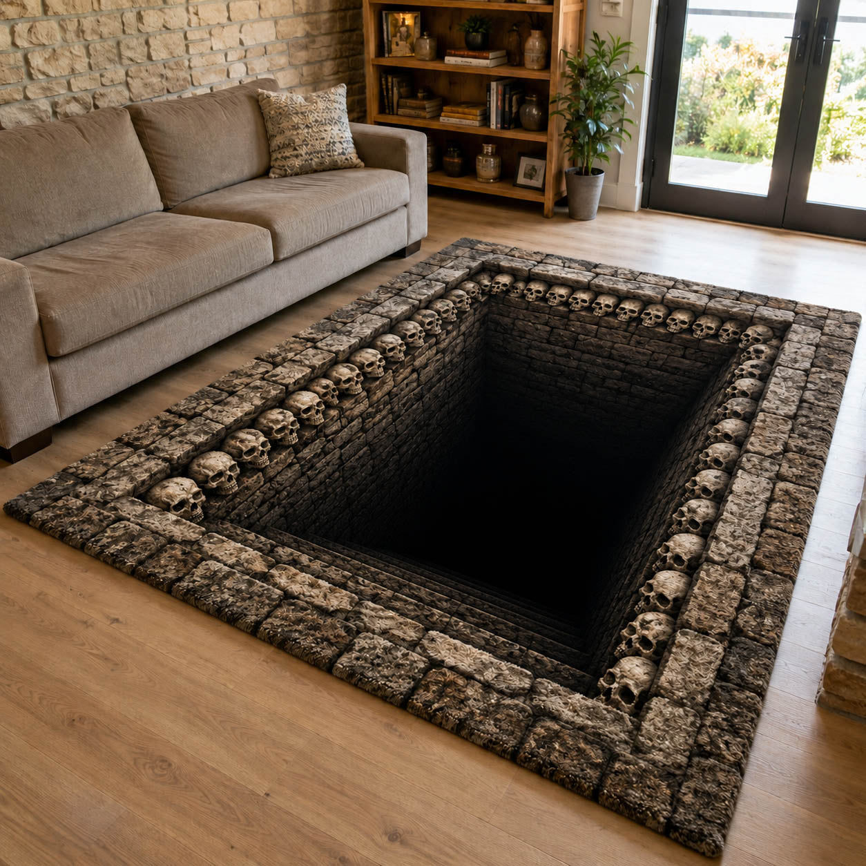 Silent Abyss Area Rug - Non-Slip Washable 3D Print Rug for Living Room & BedroomTVC2108251