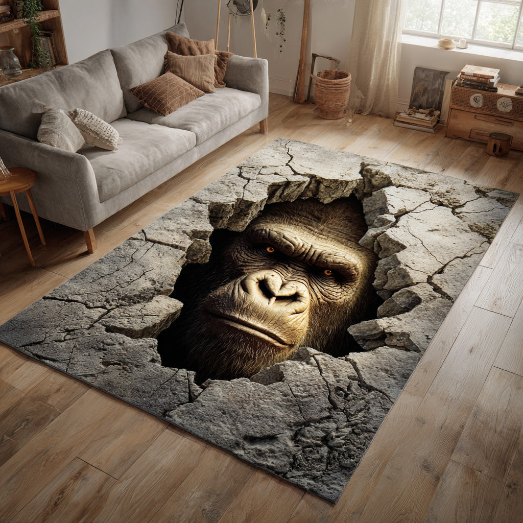 Silent Behemoth Area Rug - Non-Slip Washable 3D Print Rug for Living Room & BedroomTVC2108251