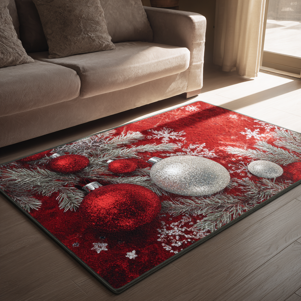 Silver Bliss Area Rug - Non-Slip Washable 3D Print Rug for Living Room & BedroomTVC2108251