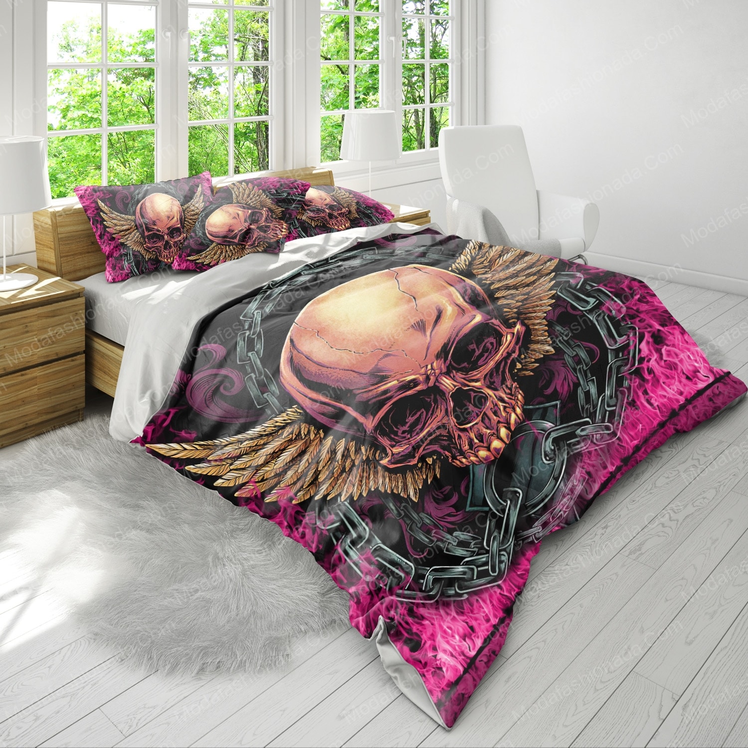 Skull And Wings Halloween Bedding Sets