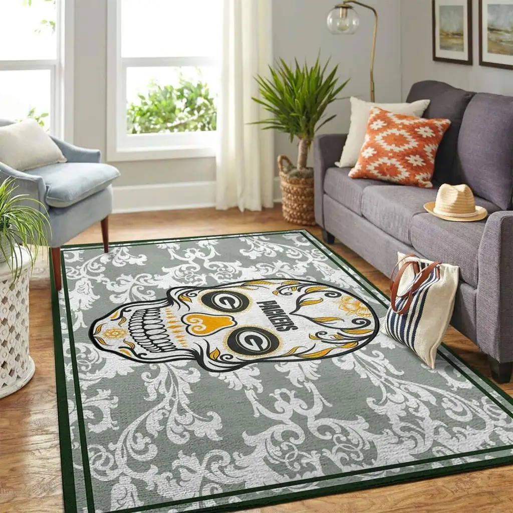 Skull Rug for Stylish Modern Home Decor Black and Yellow