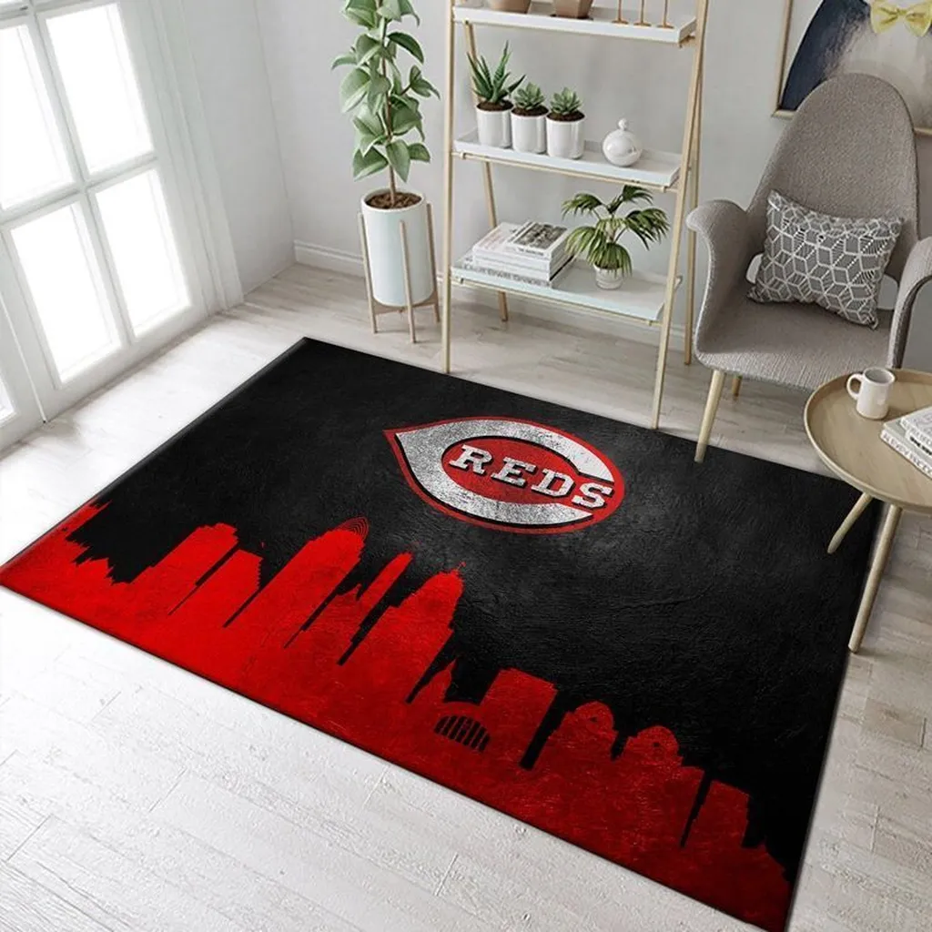 Skyline Area Rug Perfect for Living Room Decor Black and Red