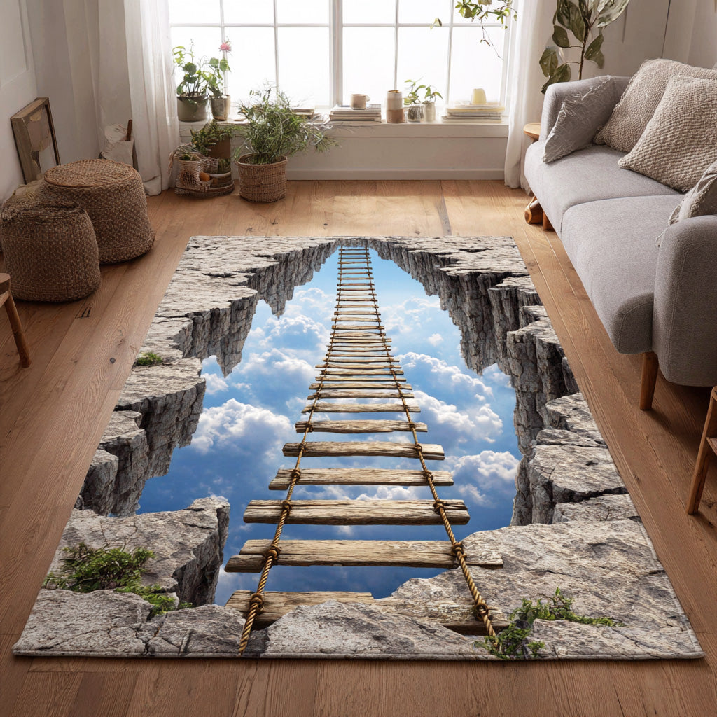 Skywalk Rift Area Rug - Non-Slip Washable 3D Print Rug for Living Room & BedroomTVC2108269