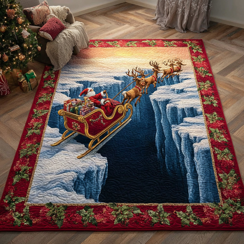 Sleigh Santa Claus Christmas Area Rug - Non-Slip Washable 3D Print Rug for Living Room & BedroomTVC2108269
