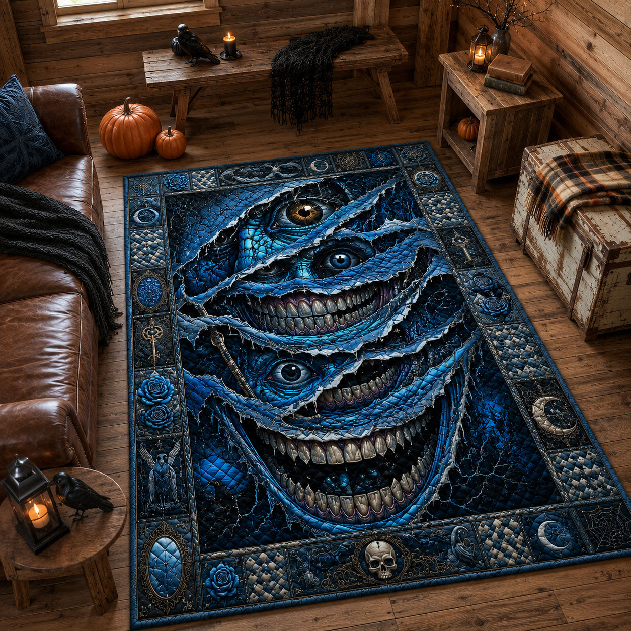 Smiles Beneath Area Rug - Non-Slip Washable 3D Print Rug for Living Room & BedroomTVC2108394
