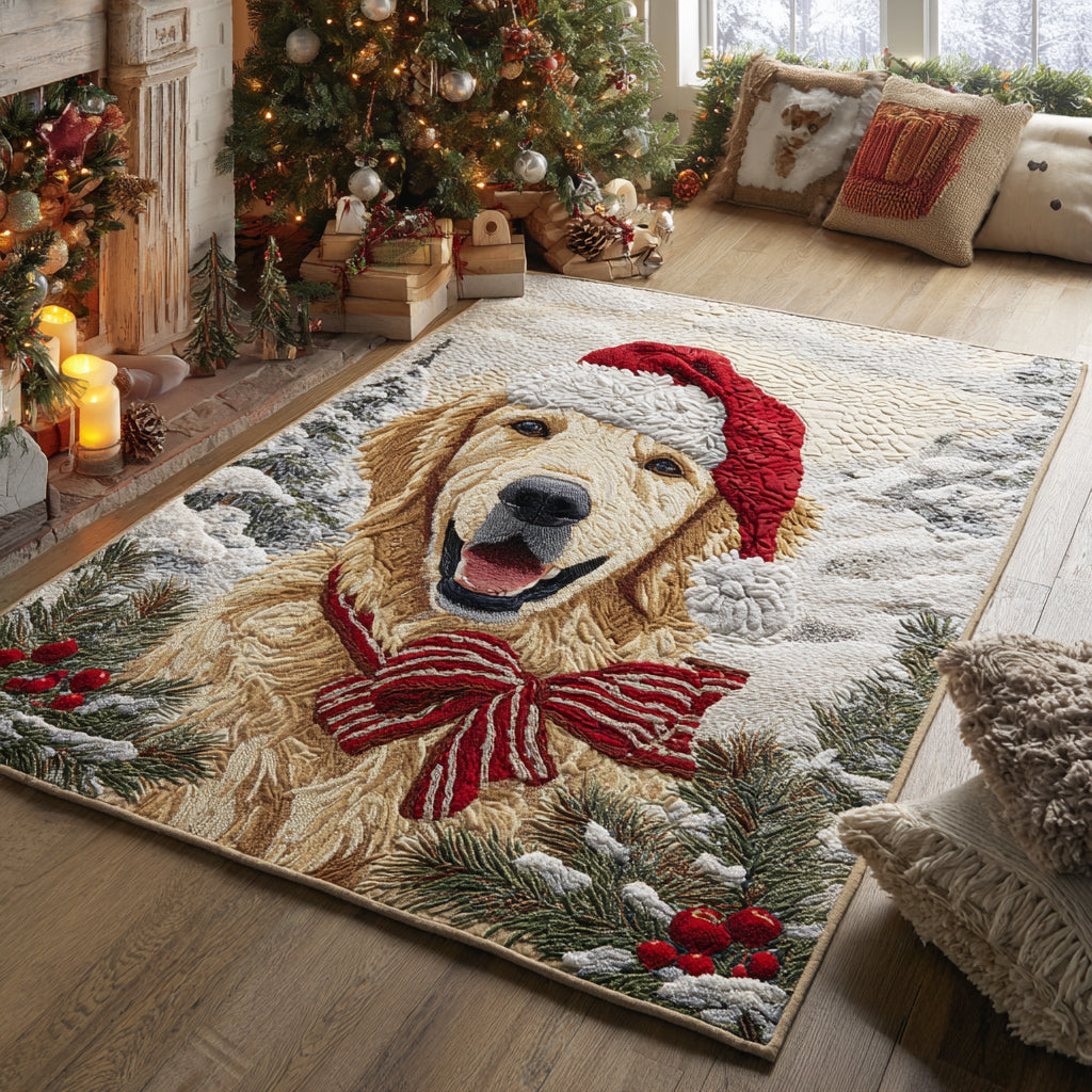 Smiling Golden Retriever Area Rug - Non-Slip Washable 3D Print Rug for Living Room & BedroomTVC2108212