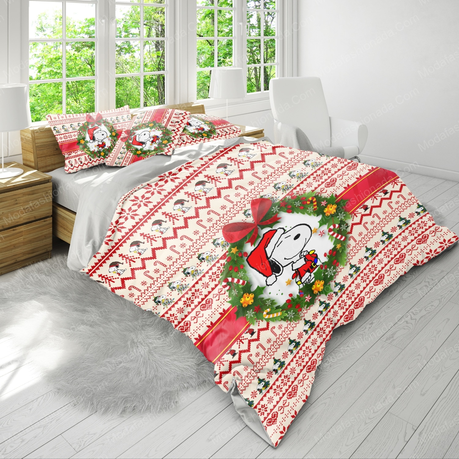 Snoopy Pattern Merry Christmas Bedding Sets