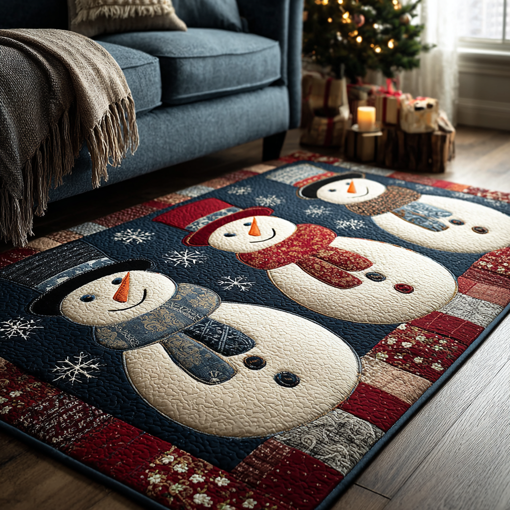 Snowman Charm Area Rug - Non-Slip Washable 3D Print Rug for Living Room & BedroomTVC2108250