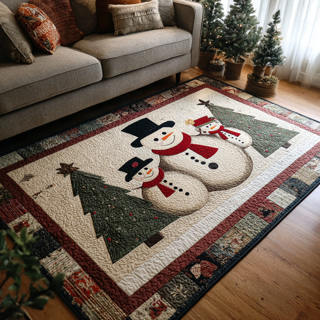 Snowman Dream Area Rug - Non-Slip Washable 3D Print Rug for Living Room & BedroomTVC2108269