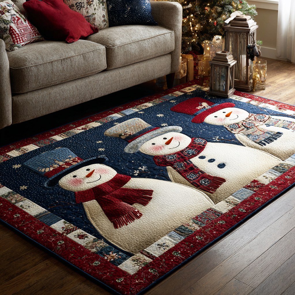 Snowman Spirit Area Rug - Non-Slip Washable 3D Print Rug for Living Room & BedroomTVC2108250