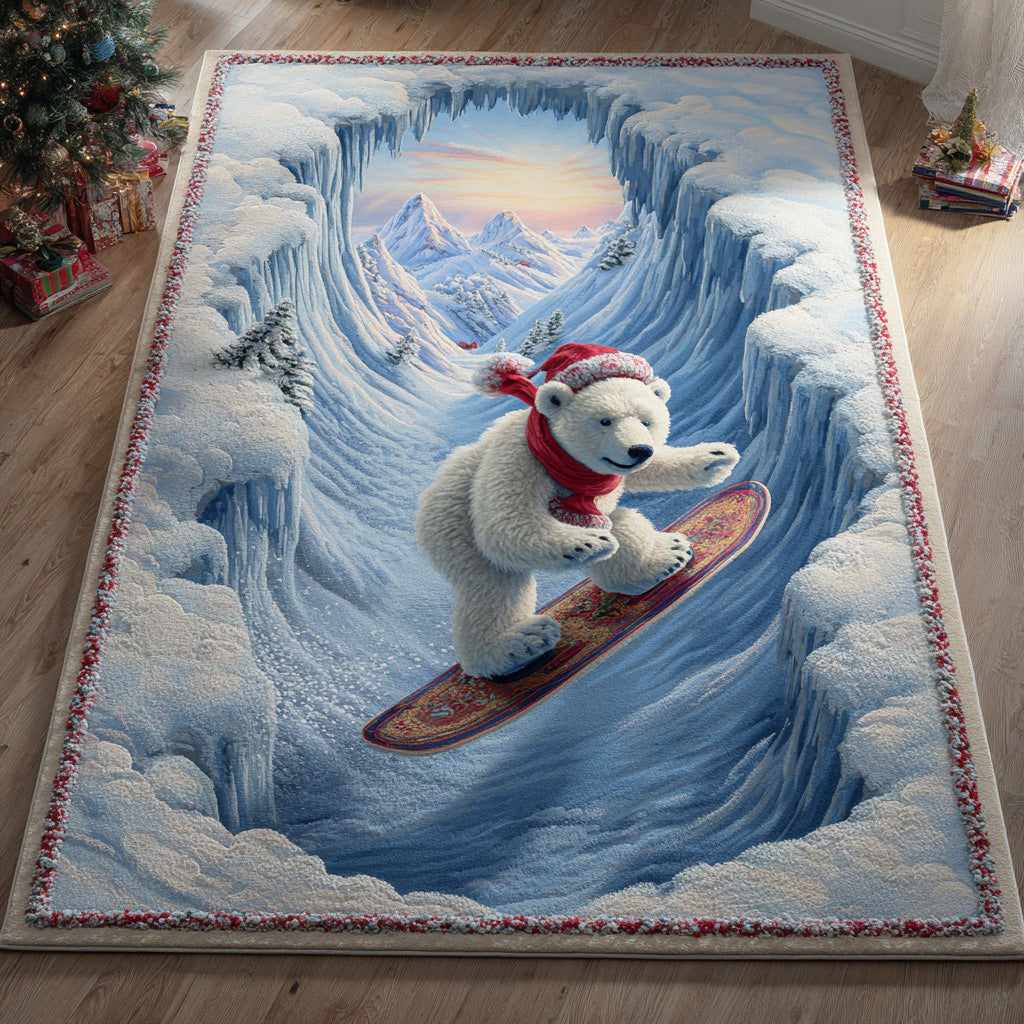 Snowy Bear Area Rug - Non-Slip Washable 3D Print Rug for Living Room & BedroomTVC2108268