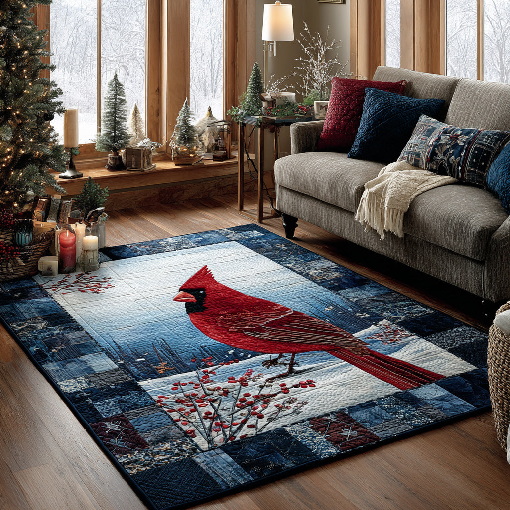 Snowy Cardinal Area Rug - Non-Slip Washable 3D Print Rug for Living Room & BedroomTVC2108250