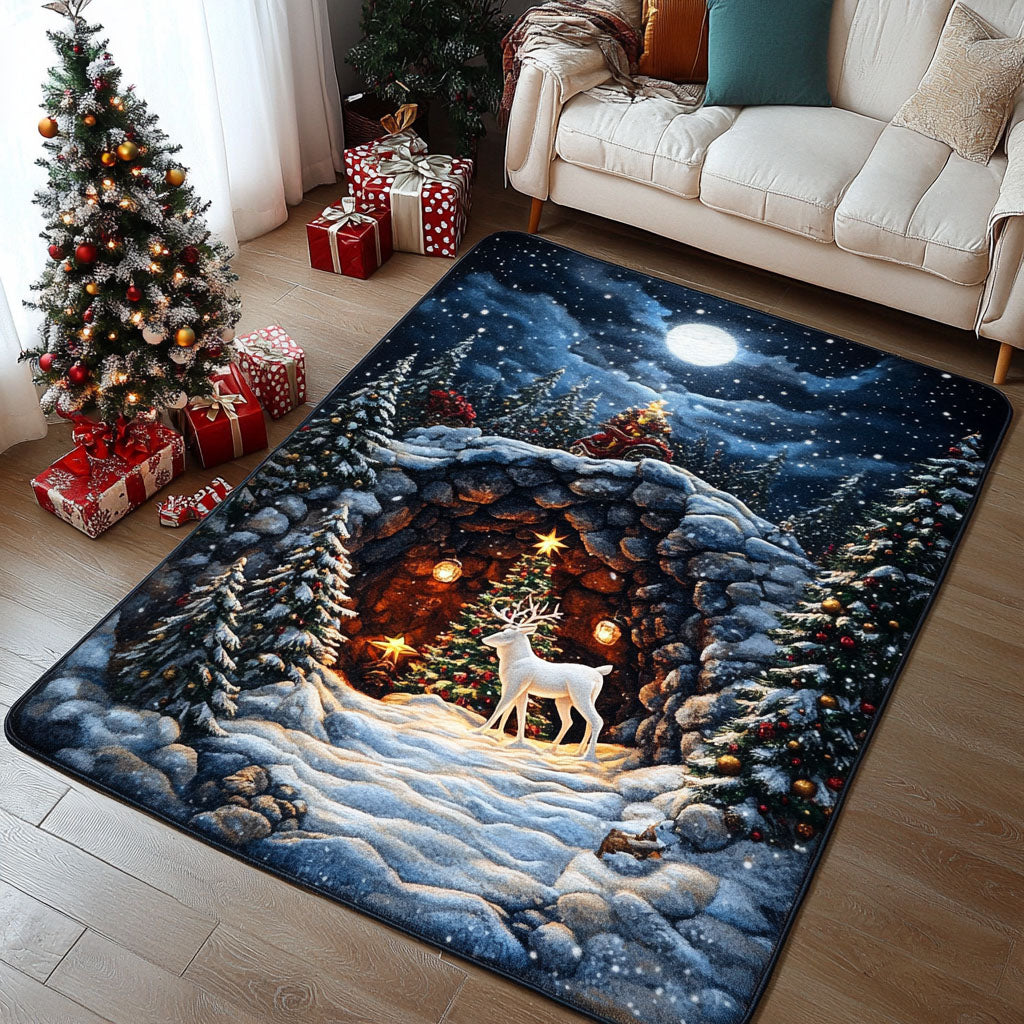Snowy Evergreen Magic Area Rug - Non-Slip Washable 3D Print Rug for Living Room & BedroomTVC2108212