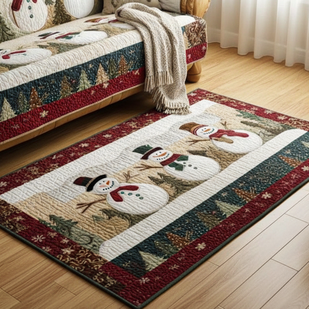 Snowy Friends Area Rug - Non-Slip Washable 3D Print Rug for Living Room & BedroomTVC2108268
