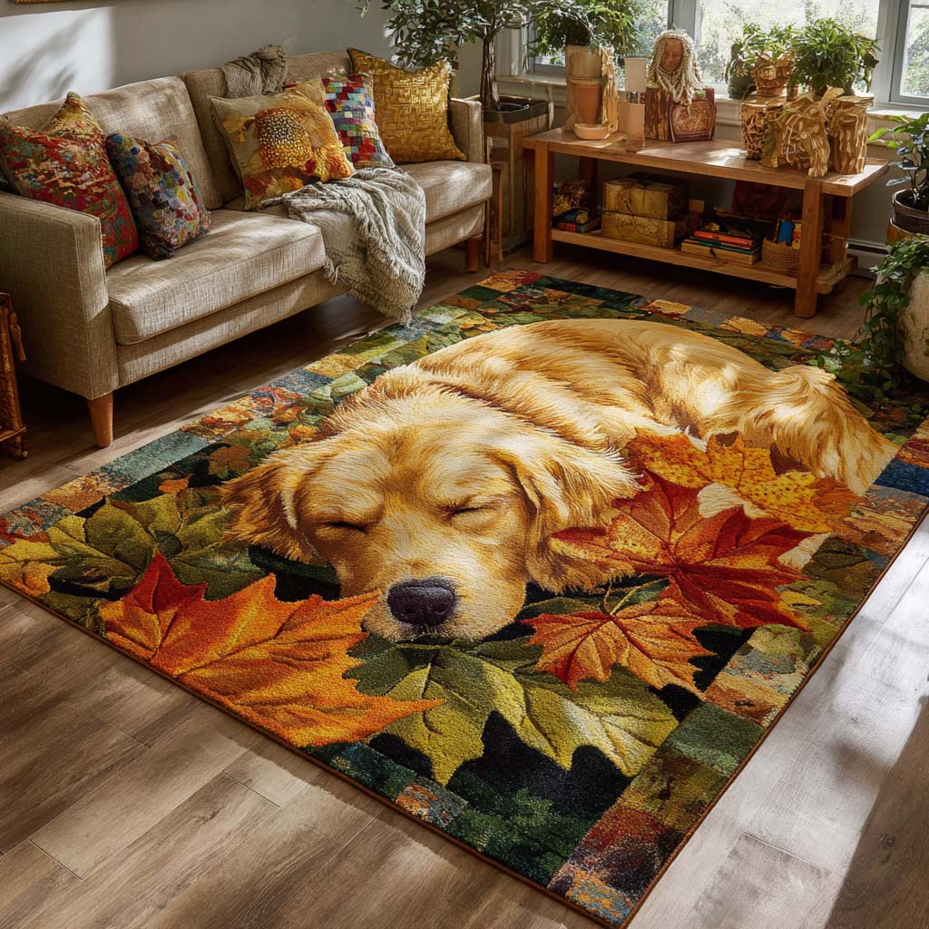 Snowy Golden Area Rug - Non-Slip Washable 3D Print Rug for Living Room & BedroomTVC2108268