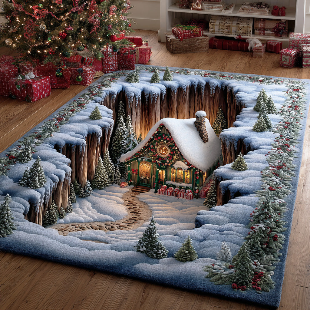 Snowy Magic Area Rug - Non-Slip Washable 3D Print Rug for Living Room & BedroomTVC2108250