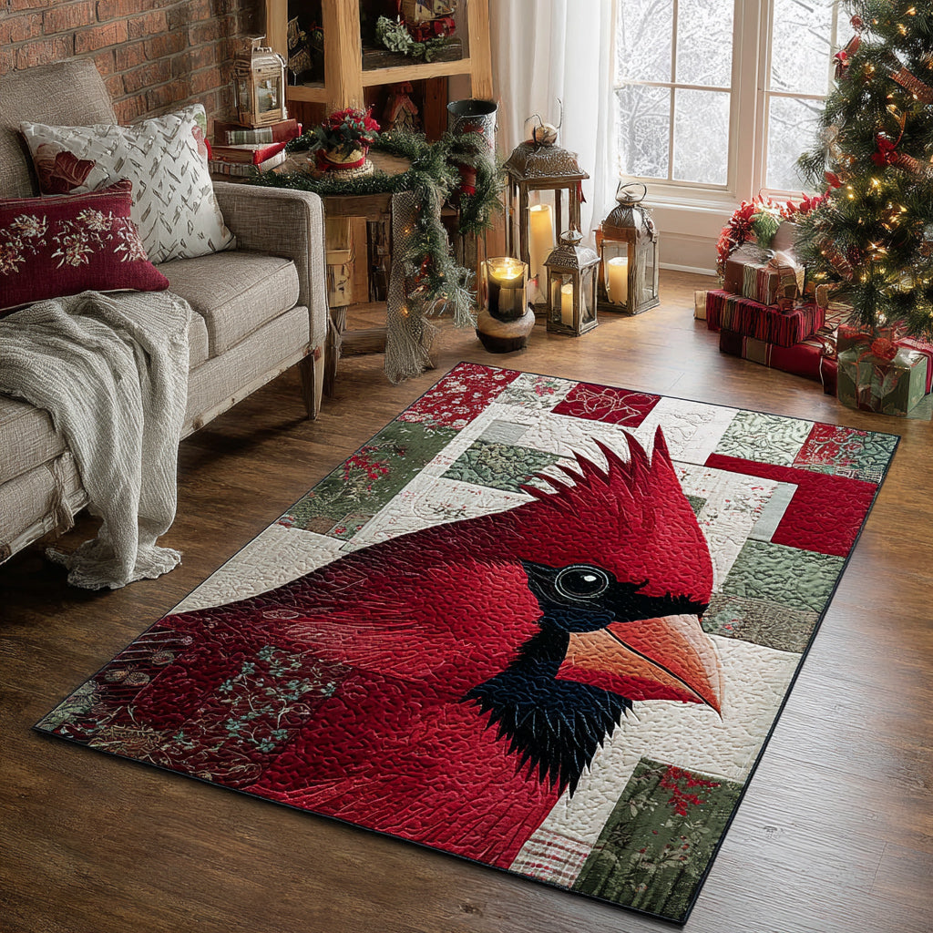 Solitary Cardinal Area Rug - Non-Slip Washable 3D Print Rug for Living Room & BedroomTVC2108268