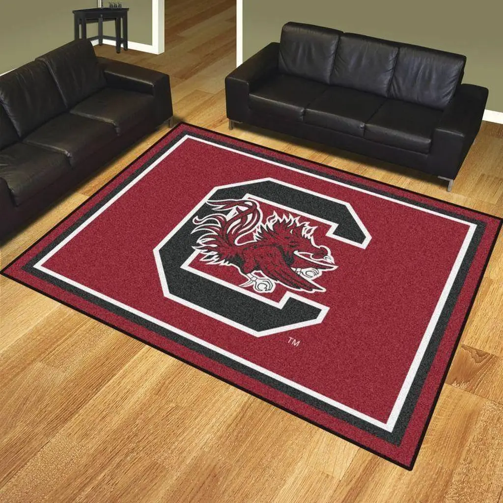 South Carolina Gamecocks Area Rug for Living Room Decor Black and Red