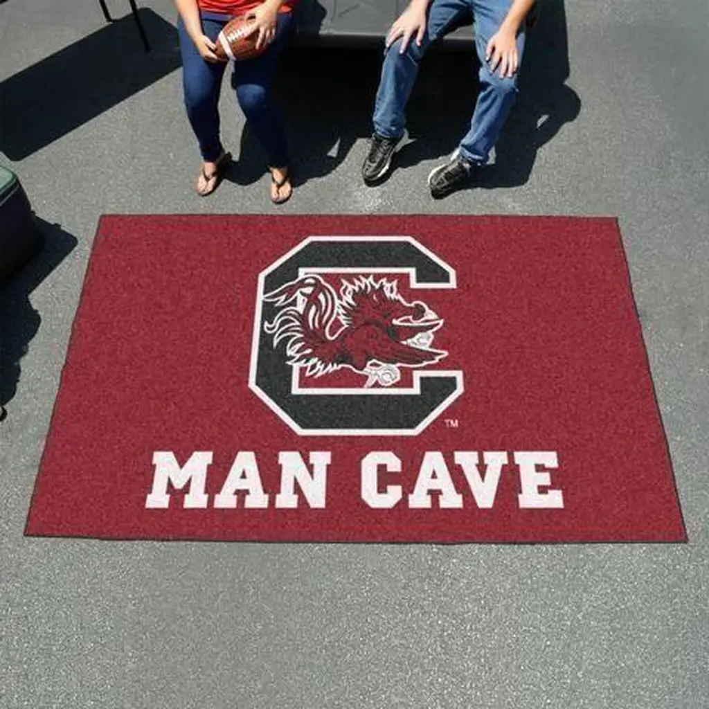 South Carolina Gamecocks Rug - for Fans Man Cave Red and White
