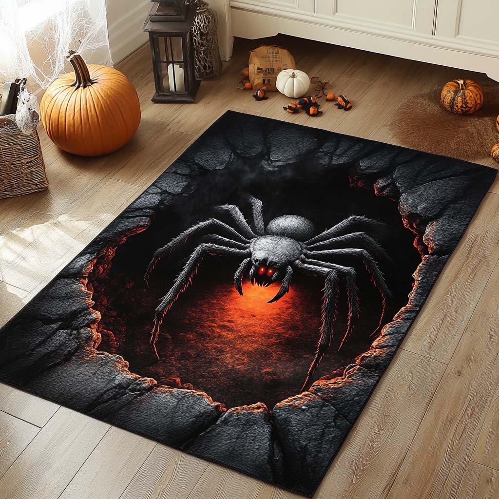 Spider Inferno Area Rug - Non-Slip Washable 3D Print Rug for Living Room & BedroomTVC2108211