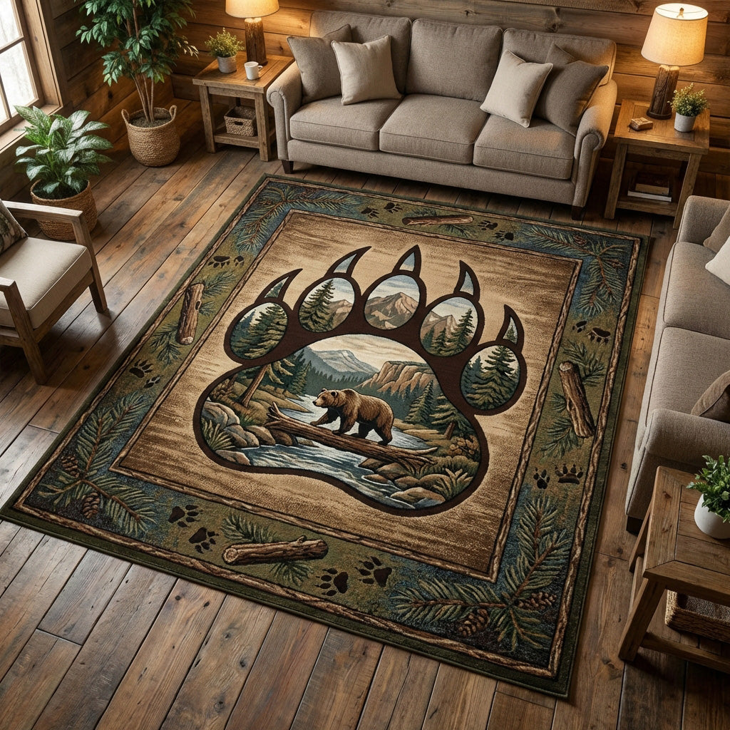 Spirit Paw Area Rug - Non-Slip Washable 3D Print Rug for Living Room & BedroomTVC2108250