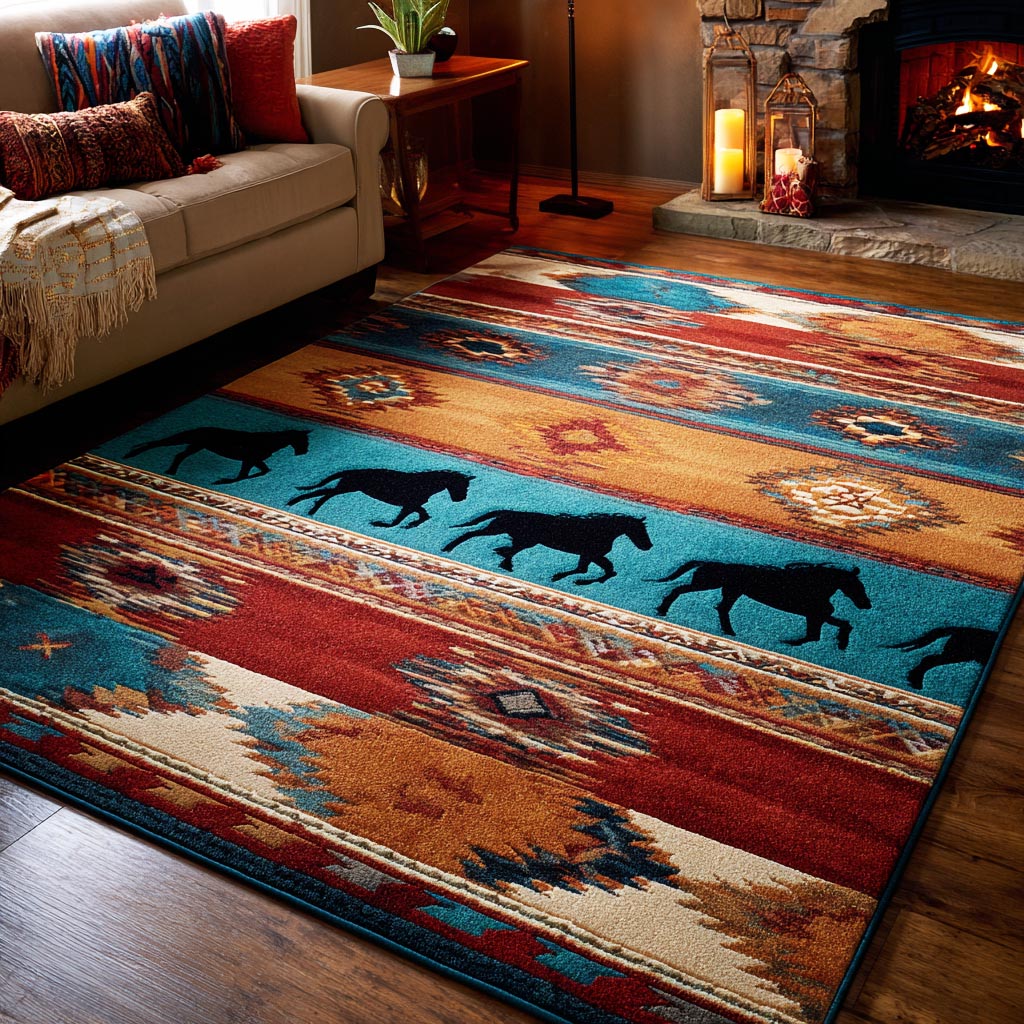 Spirit Stallion Area Rug - Non-Slip Washable 3D Print Rug for Living Room & BedroomTVC2108249