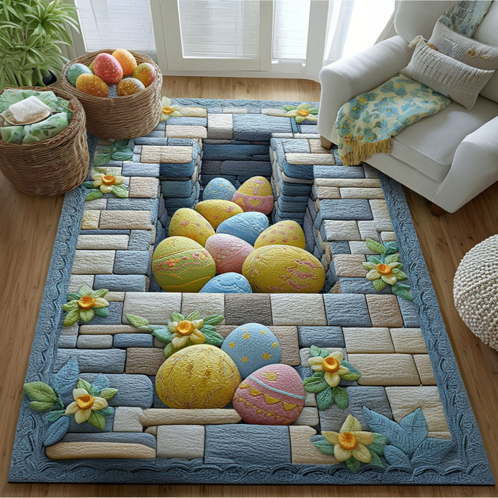Spring Egg Parade Area Rug - Non-Slip Washable 3D Print Rug for Living Room & BedroomTVC2108249