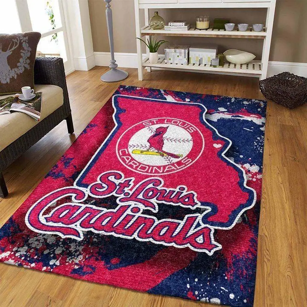 St. Louis Cardinals Rug - Baseball Fan Floor Decor Black and Green