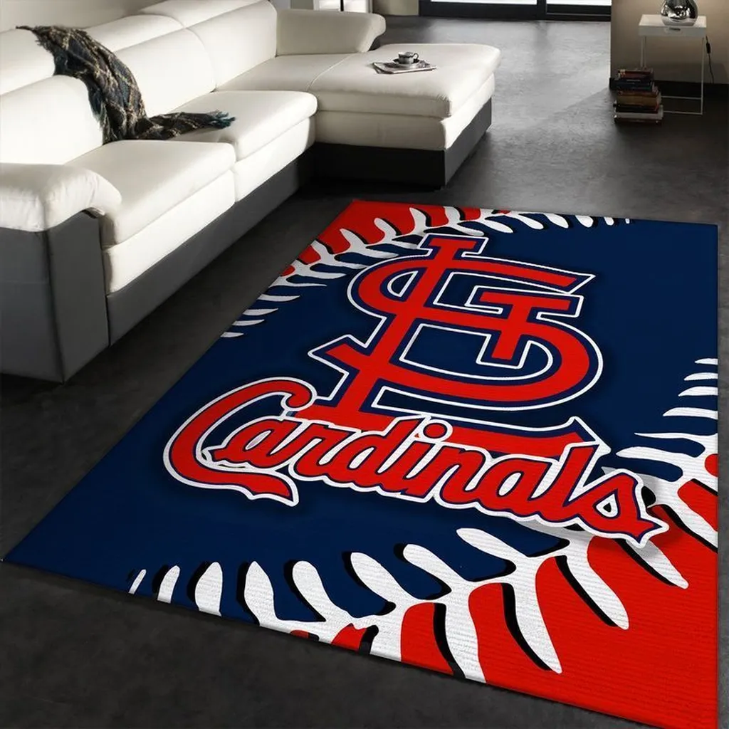 St. Louis Cardinals Rug - Baseball Team Logo Floor Mat Green and Red