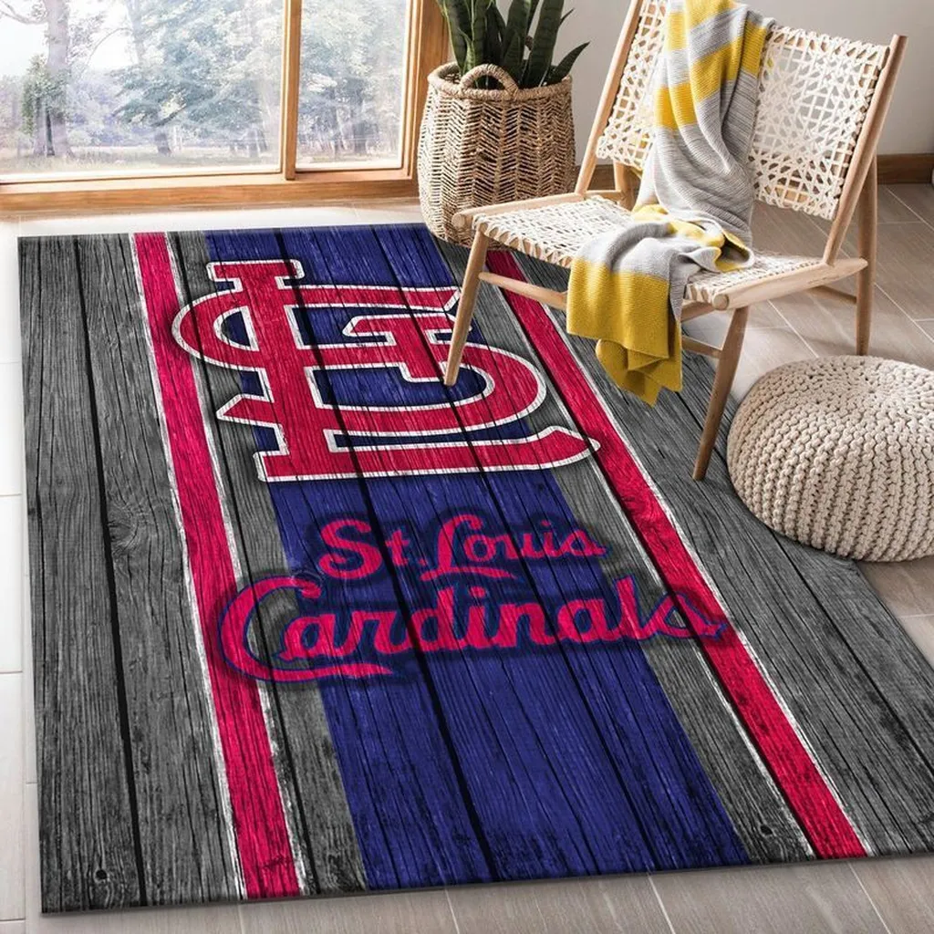 St. Louis Cardinals Rug - Vintage Design Home Decor Red and Yellow