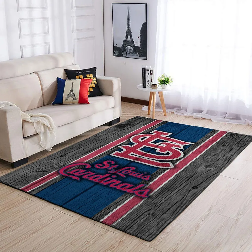 St. Louis Cardinals Rug - Vintage Style Floor Mat Black and Red