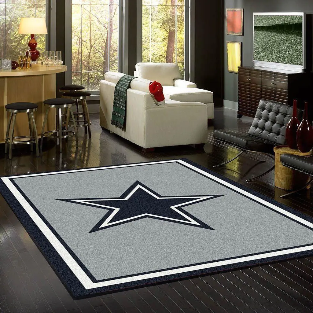 Star Pattern Rug for Stylish Modern Living Room Black and Gray
