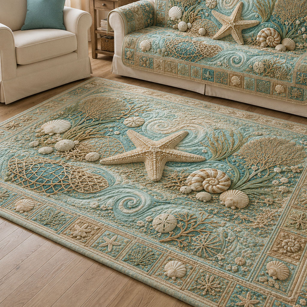 Starfish Bay Area Rug - Non-Slip Washable 3D Print Rug for Living Room & BedroomTVC2108266