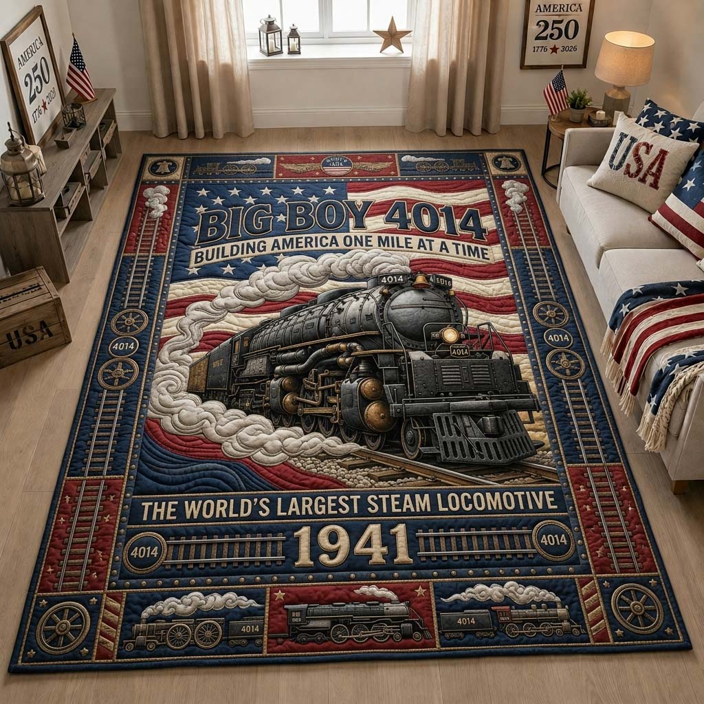 Steam Legend 1941 Area Rug - Non-Slip Washable 3D Print Rug for Living Room & BedroomTVC2108393