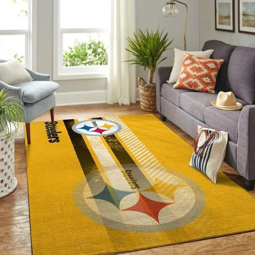 Steelers Rug Perfect for Living Room and Bedroom Decor Black and Yellow