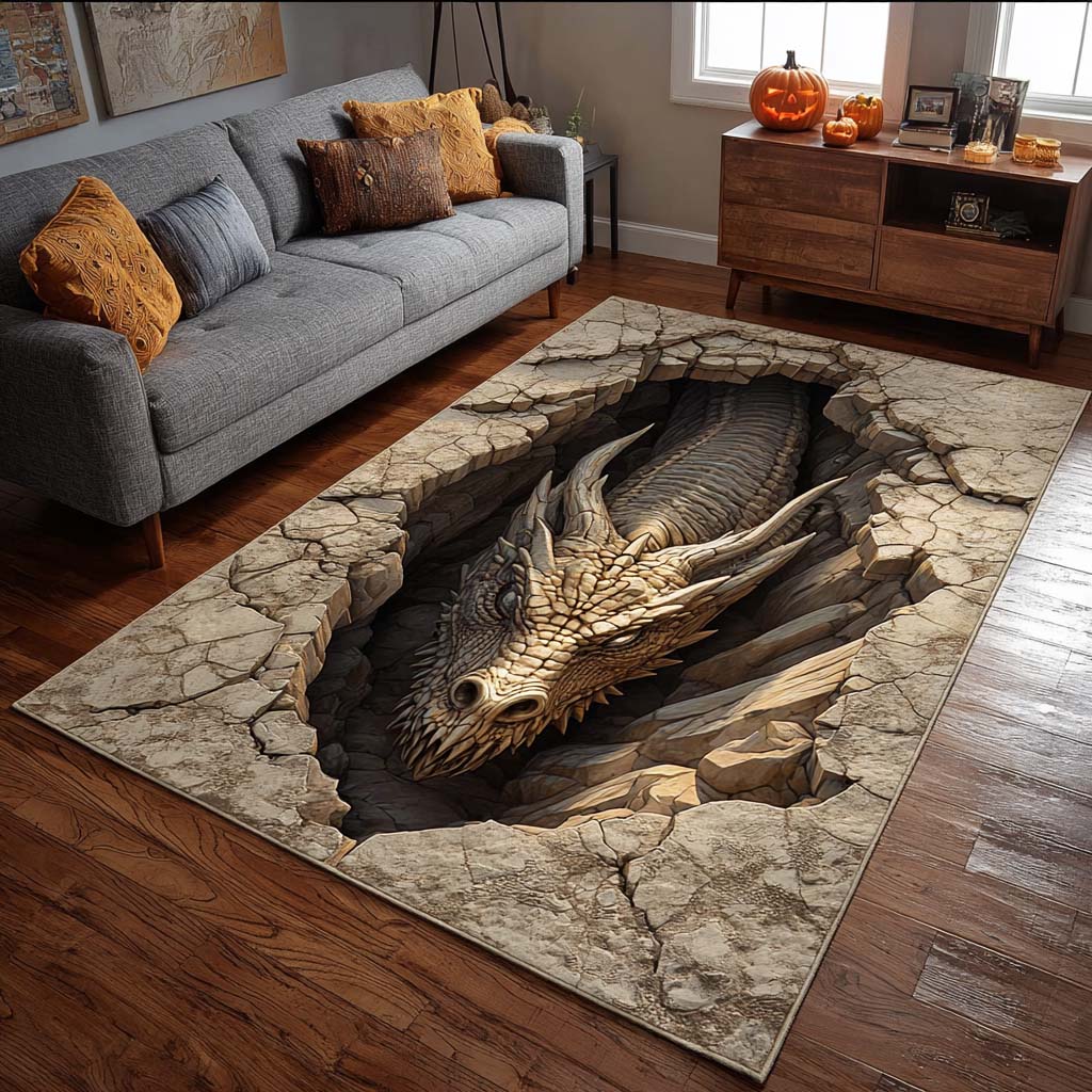 Stone Guardian Area Rug - Non-Slip Washable 3D Print Rug for Living Room & BedroomTVC2108249