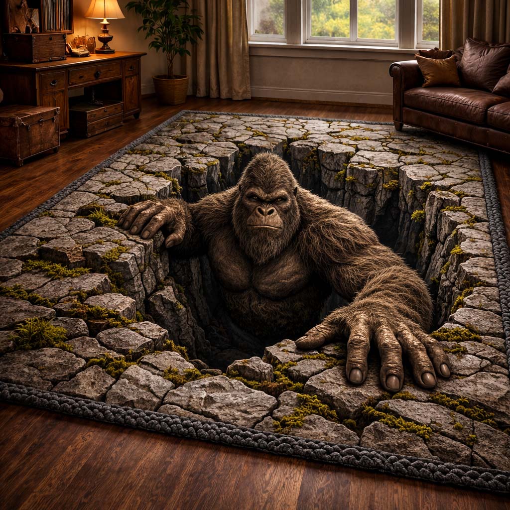 Stone Rift Bigfoot Area Rug - Non-Slip Washable 3D Print Rug for Living Room & BedroomTVC2108392