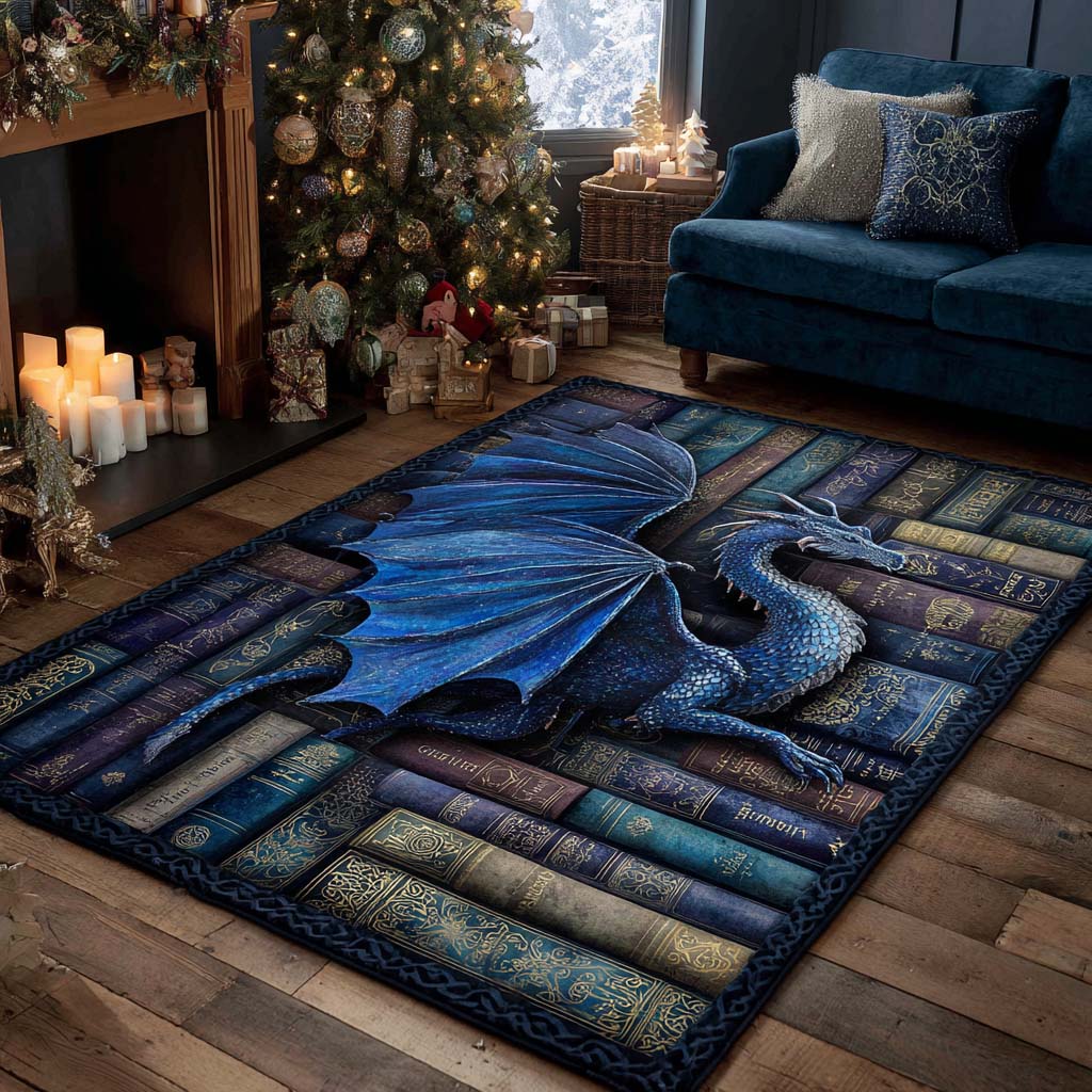 Stormscale Twilight Drake Area Rug - Non-Slip Washable 3D Print Rug for Living Room & BedroomTVC2108266