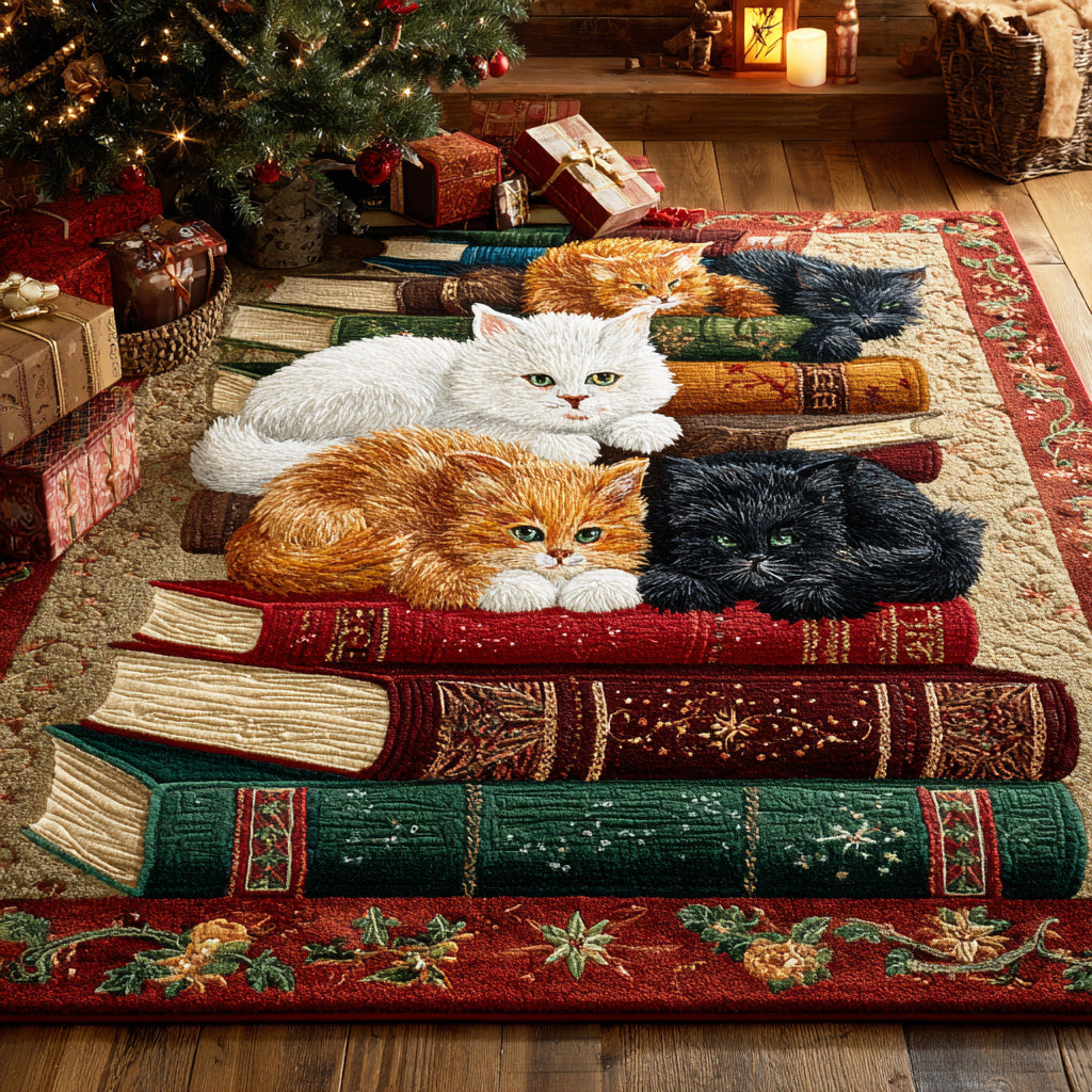 Storytime Paws Area Rug - Non-Slip Washable 3D Print Rug for Living Room & BedroomTVC2108266