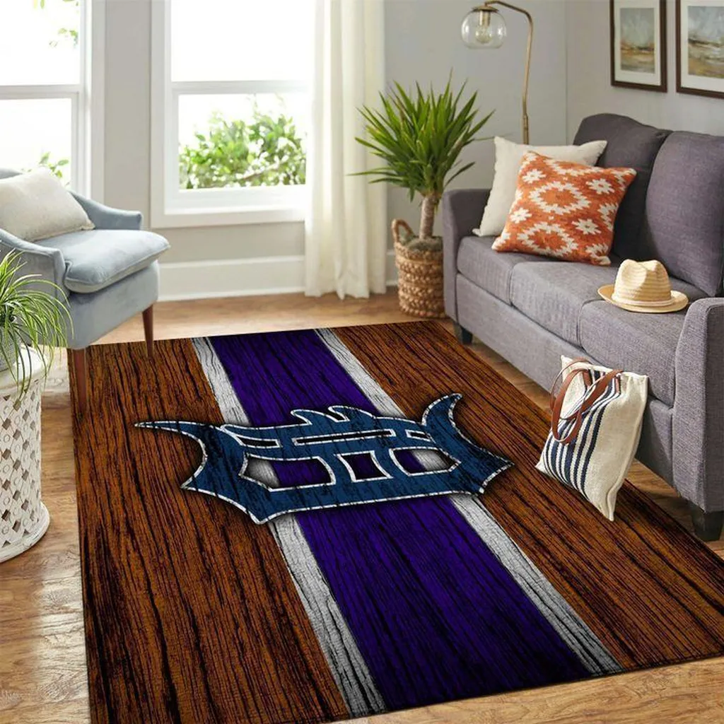 Striped Rug with Bold Design for Living Room Purple and Brown